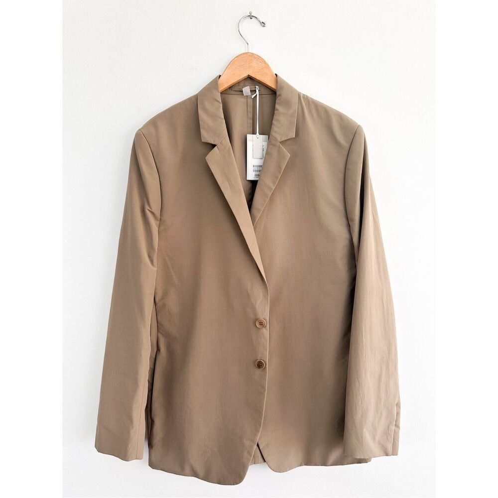 COS Men’s Khaki Tan Cotton Unlined Concealed 2 Button Sport Blazer